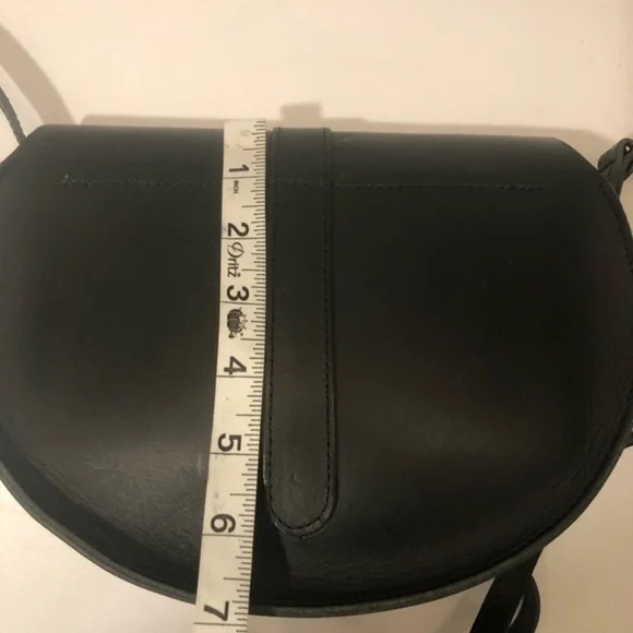 Clare vivier black leather saddle bag USA